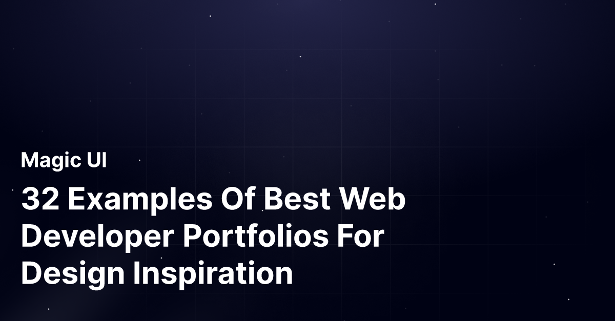 32 Examples Of Best Web Developer Portfolios For Design Inspiration