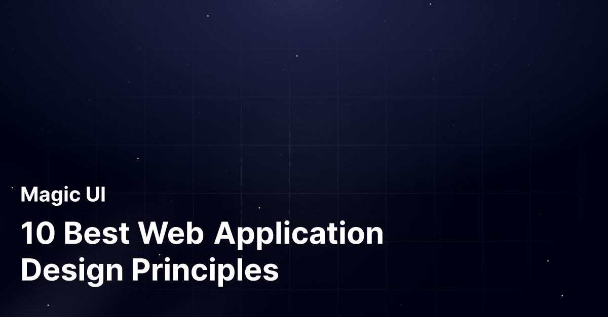 10 Best Web Application Design Principles